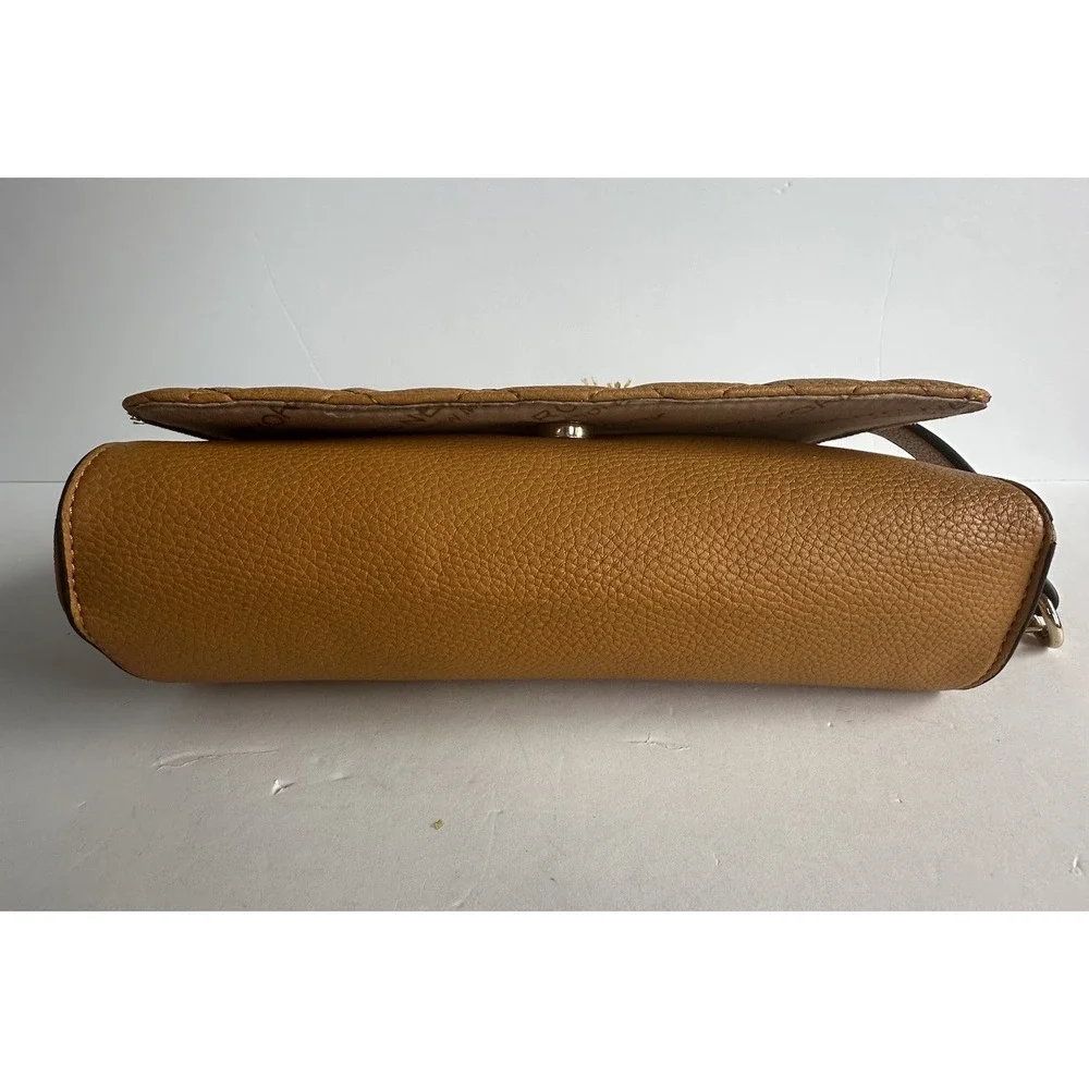 Marc NY‎ Andrew Marc Pebbled Leather Quilted Flap Purse Handbag Mustard Gold Y2K